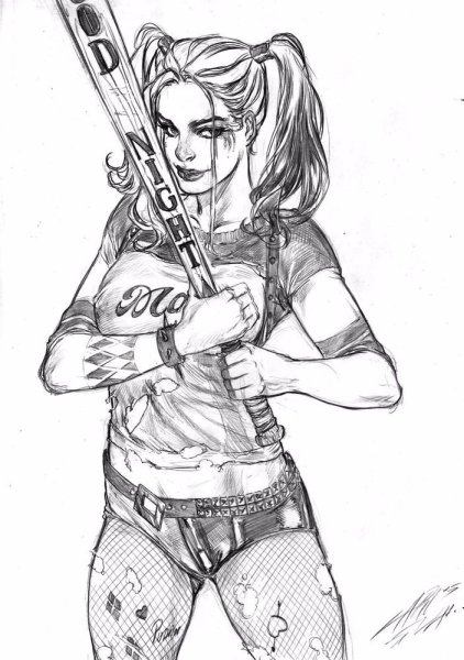 Раскраска Харли Квинн Хищные птицы