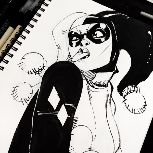 Харли Квин чорно белая