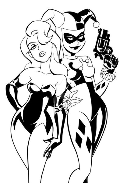 Харли Квин черно белый