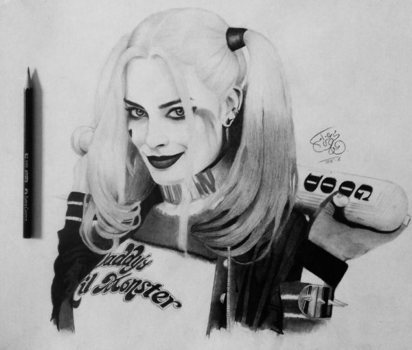 Харли Квинн арты карандашом