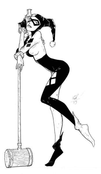 Харли Квинн черно белая