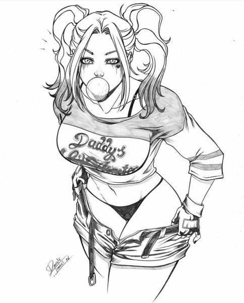 Тату Харли Квинн эскизы