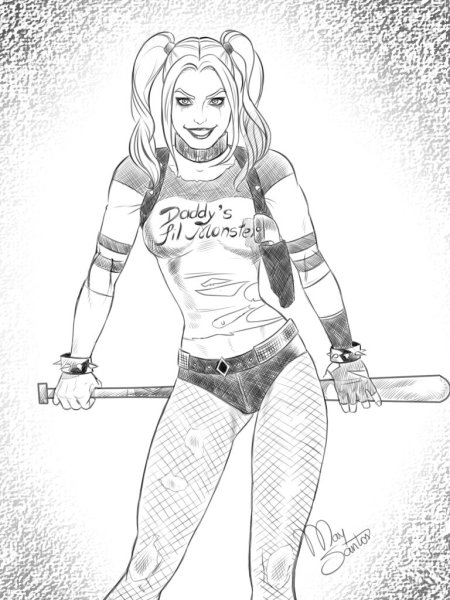 Харли Квинн раскраска