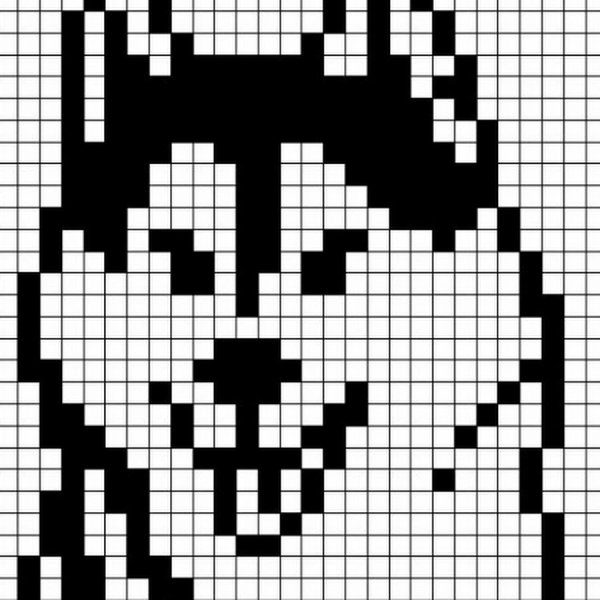 Рисунки по клеткам чёрно белые