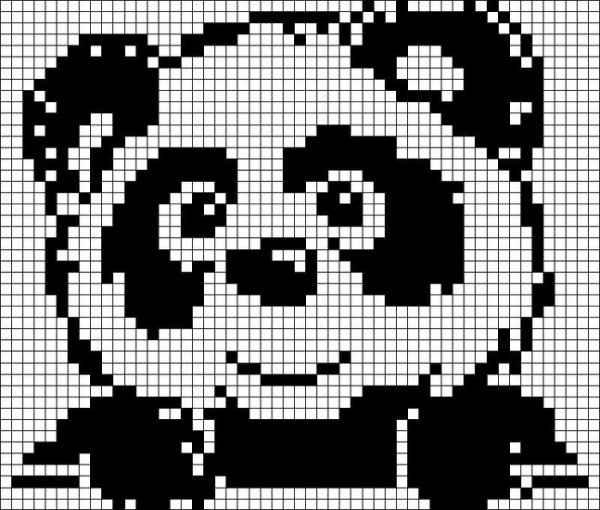 Рисование по клеточкам Панда