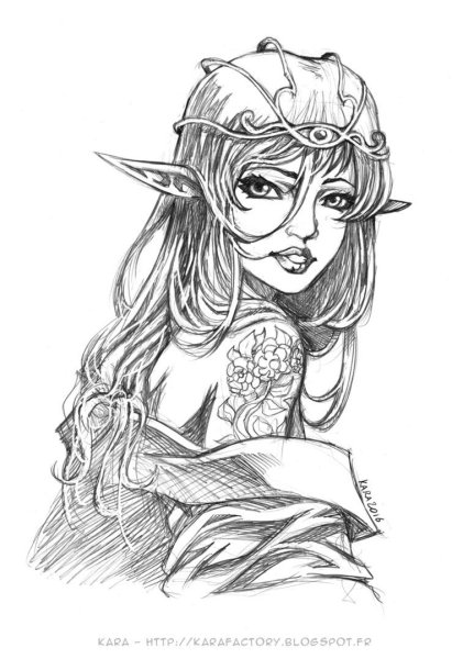 Хоббит Эльф Трандуил черно белая