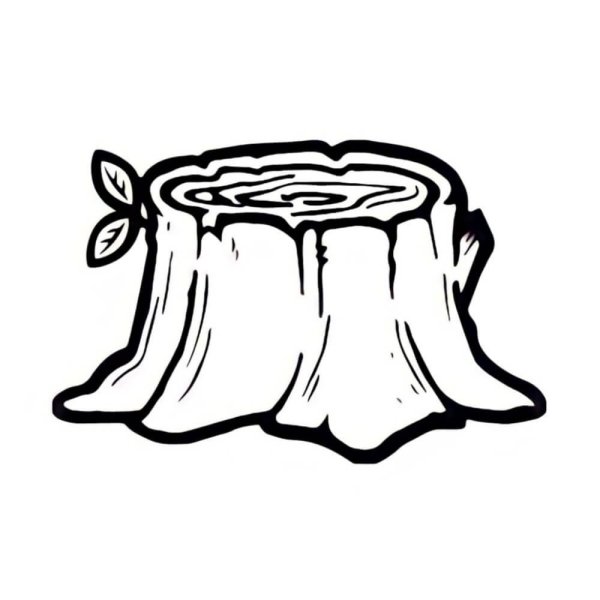 Пень раскраска для детей