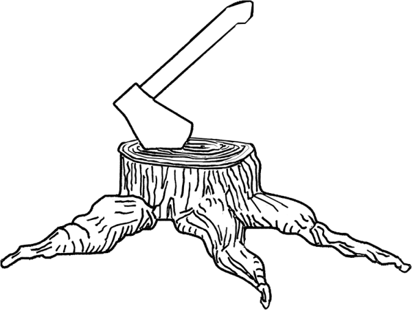 Пеньки дерева для рисования