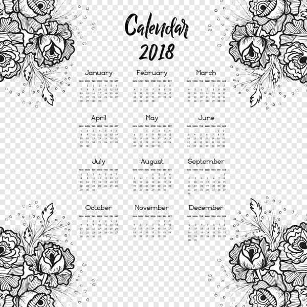 Красивый календарь черно белый