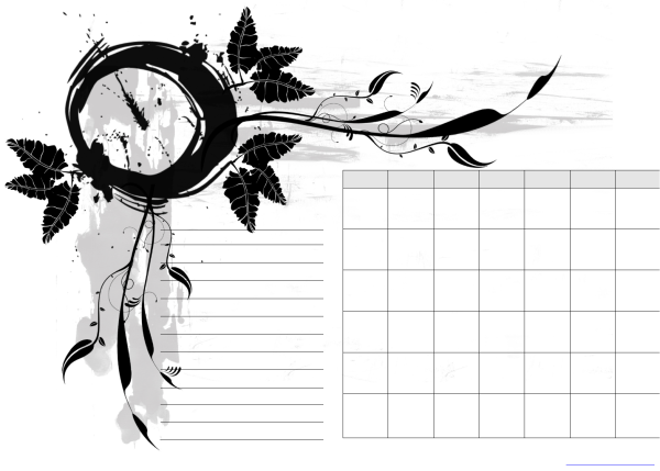 Красивый календарь черно белый