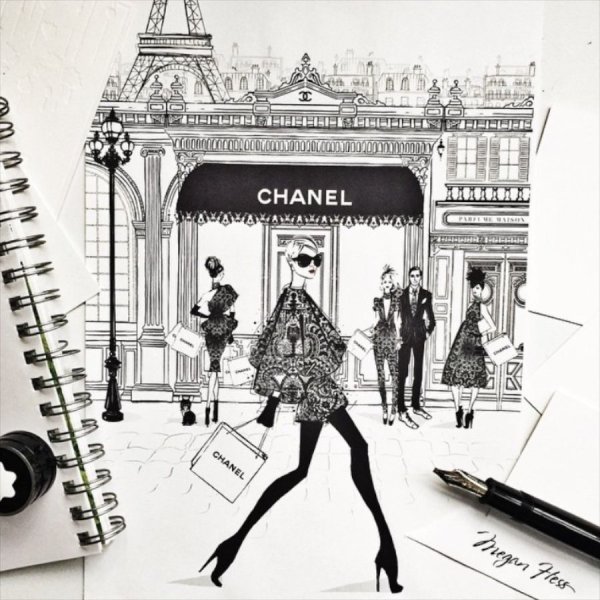 Витрина Шанель рисунок