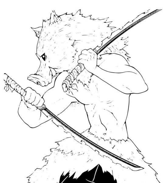 Раскраска аниме клинок рассекающий демонов Иноске