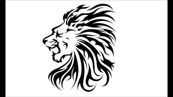 Трафарет Льва для тату