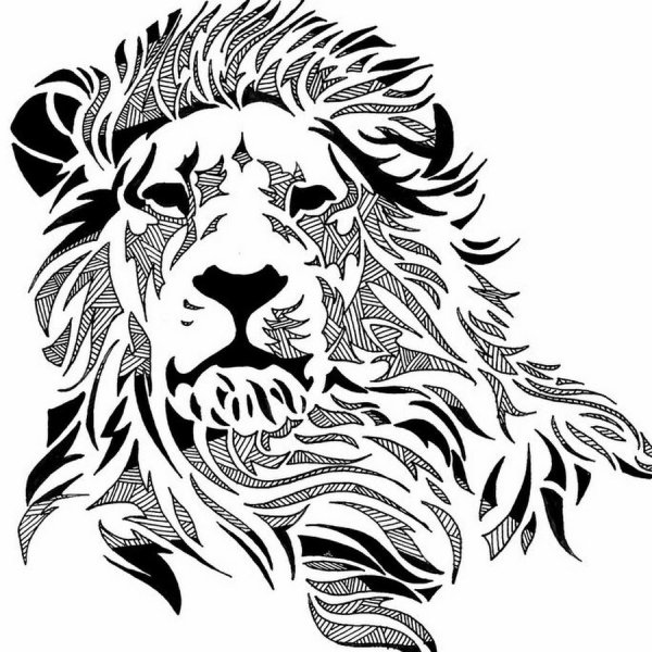Лев рисунок тату
