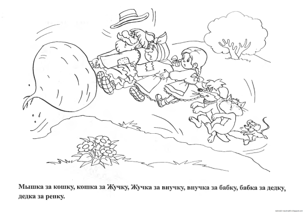 Репка раскраска для детей