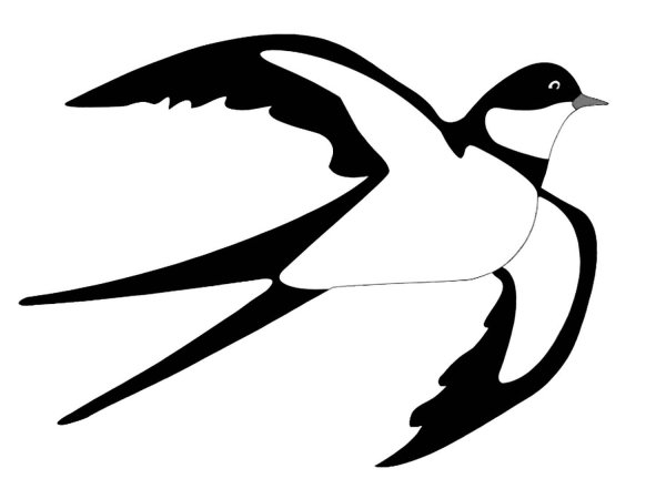 Трафарет ласточки