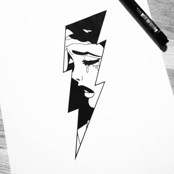 Девушка в профиль рисунок