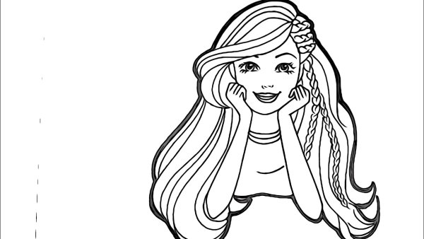 Раскраска Барби в купальнике