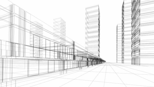 Архитектура на белом фоне