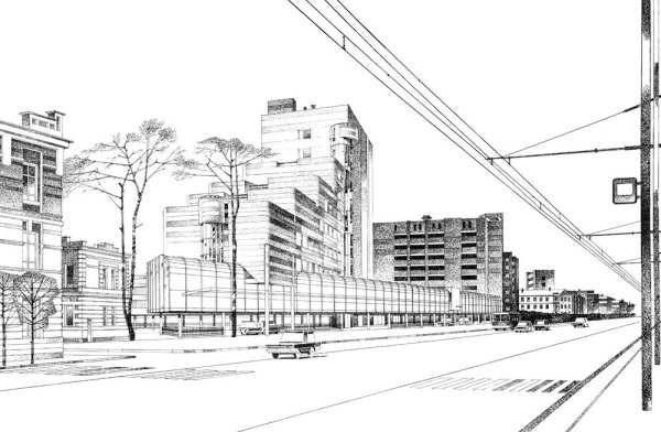 Эскиз современного города