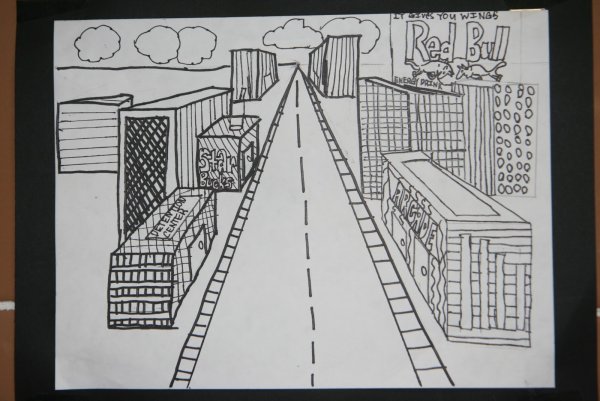 Линейная перспектива рисунок детский