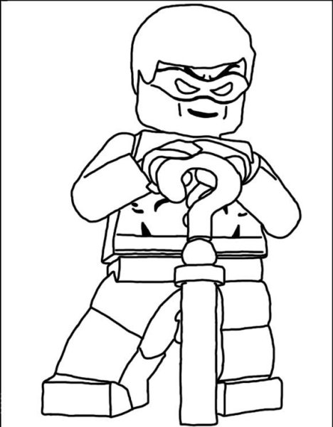Раскраска лего Робин