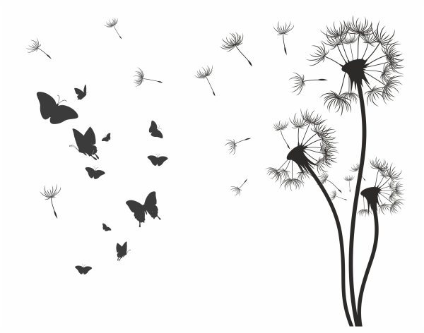 Одуванчик силуэт