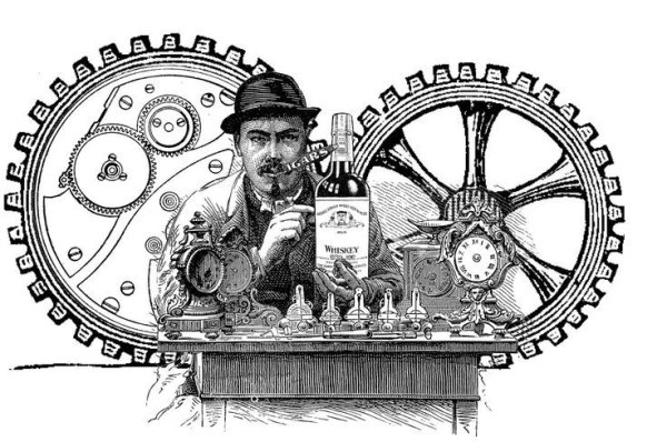 Рисунок стимпанк черно белый