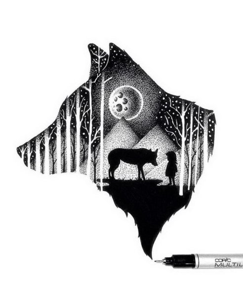 Двойная/ экспозиция эскизы тату