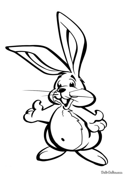 Кролик раскраска для детей