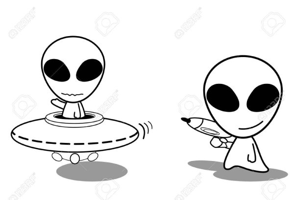 Раскраска инопланетяне едят