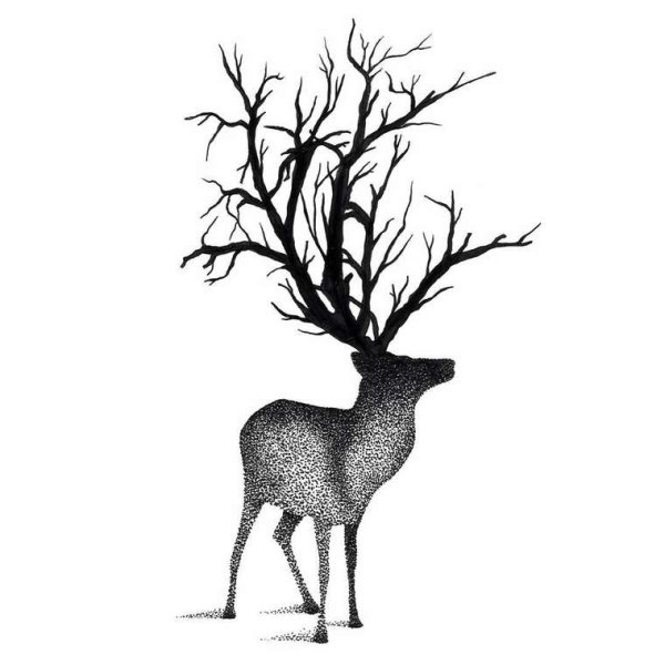 Олень рисунок