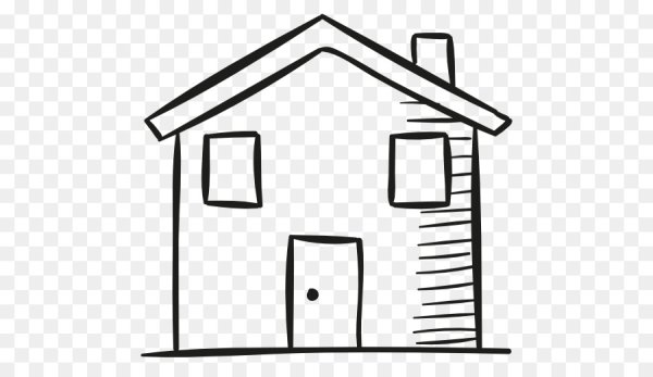 Домик черно белый контур