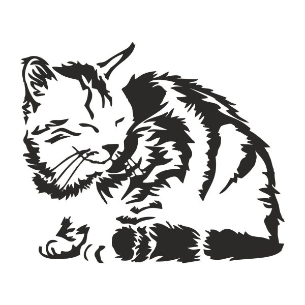 Кот эскиз для выжигания