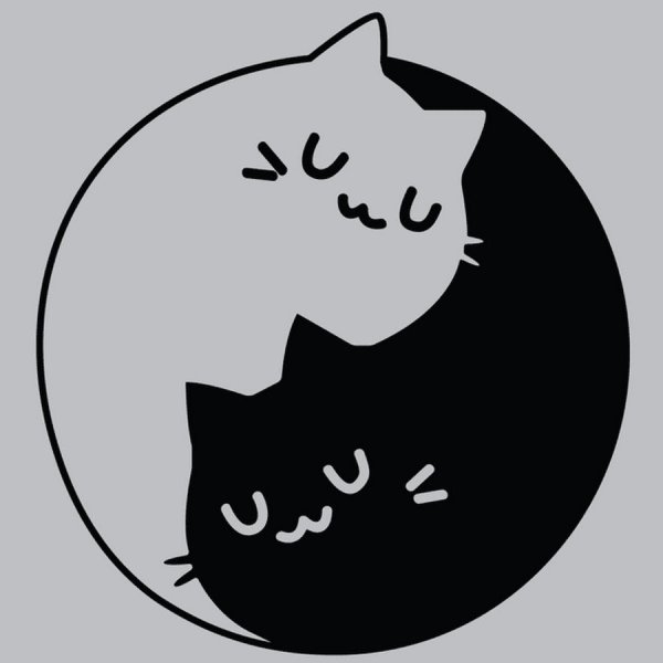 Наклейки котики черно белые