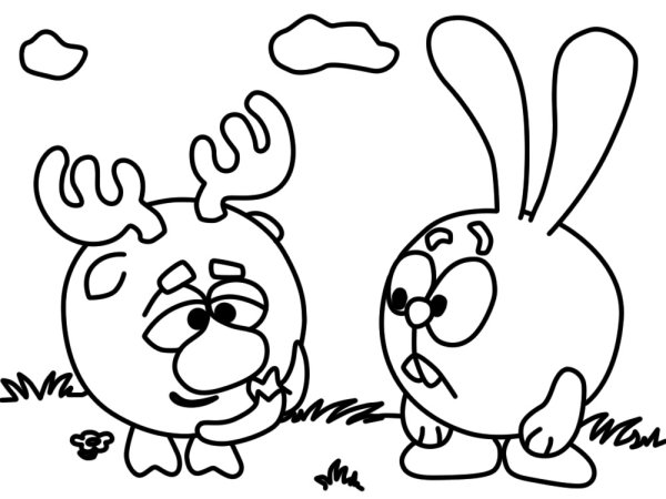 Раскраска Смешарики Крош