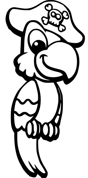 Попугай пират раскраска