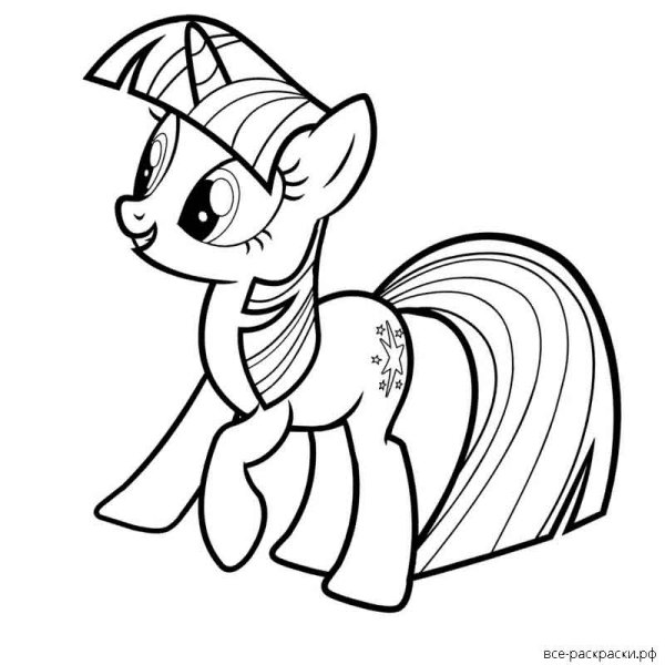 Раскраски для детей лошадки пони Искорка