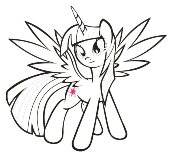 Пони принцесса Твайлайт раскраска