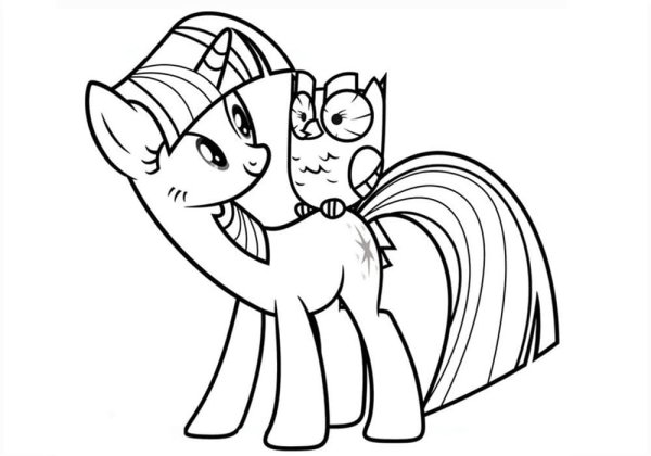 Раскраски милые пони Искорка