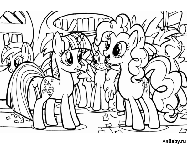 Раскраска Пинки Пай и Рарити
