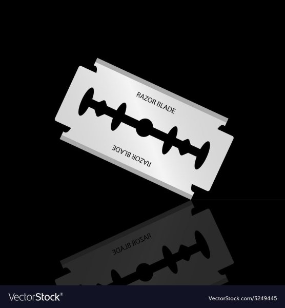 Лезвие бритвы на черном фоне