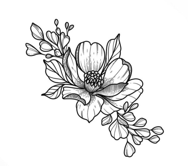 Эскизы цветов для тату