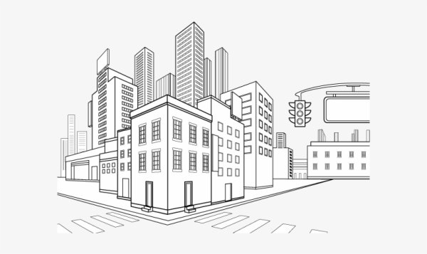 Раскраска городской дом