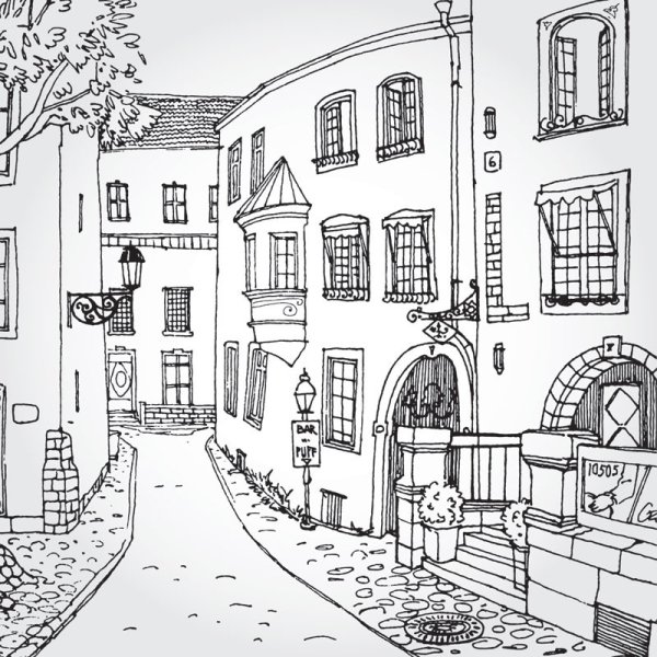 Раскраска улица города