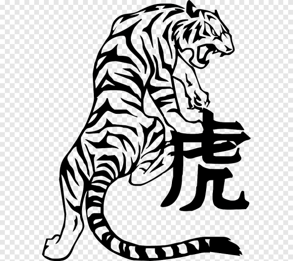 Китайский тигр эскиз