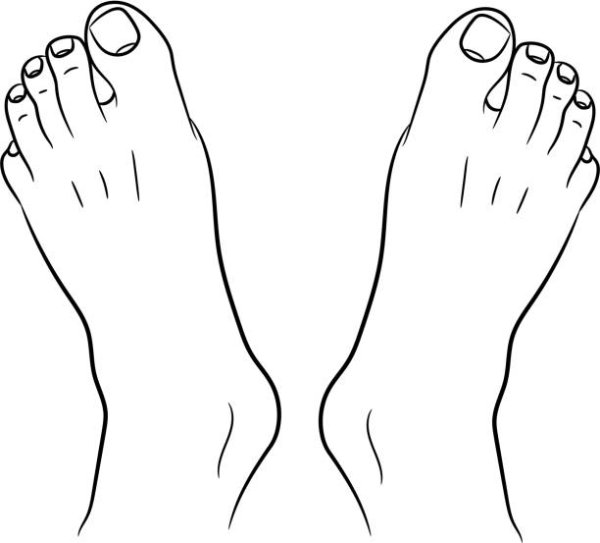 Нога раскраска для детей