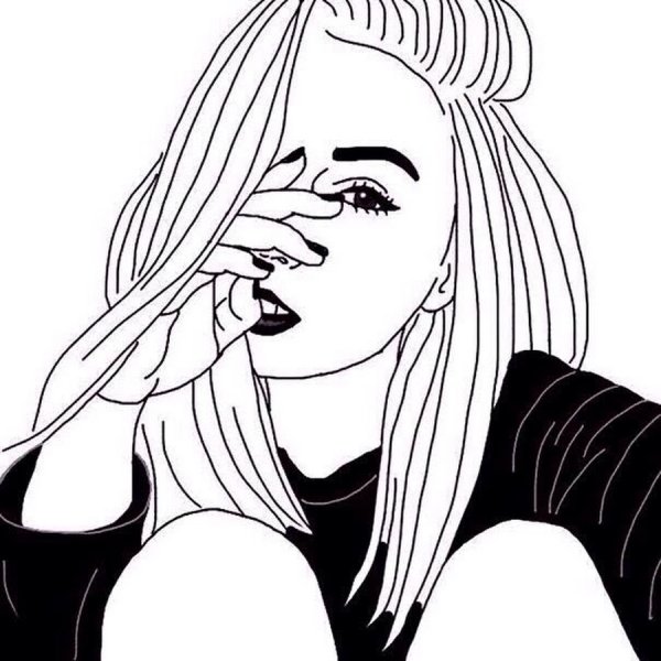 Черно белые рисунки девушек