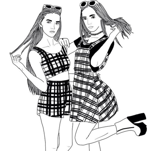 Раскраски для девочек подруги