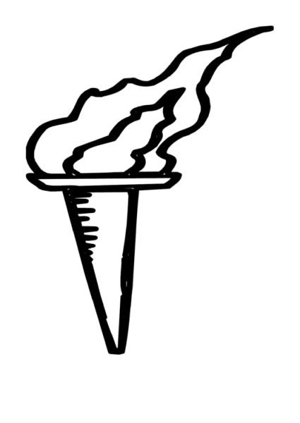 Факел вектор чб